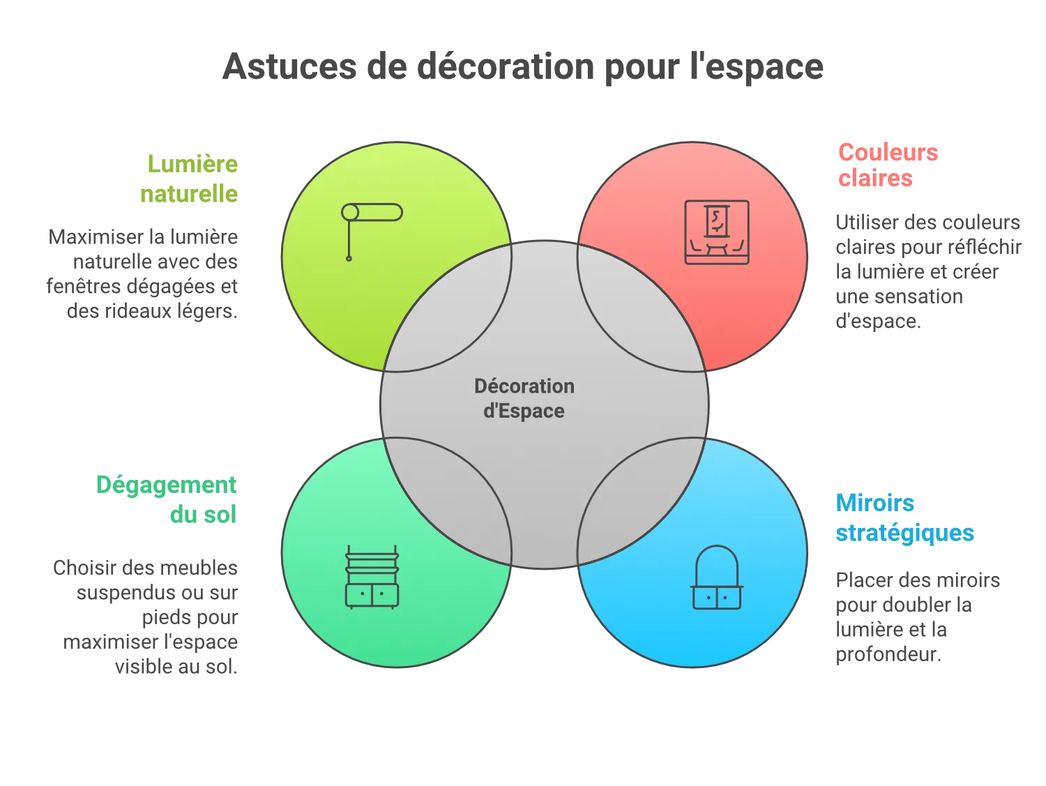 Infographie astuces de décoration de l'espace