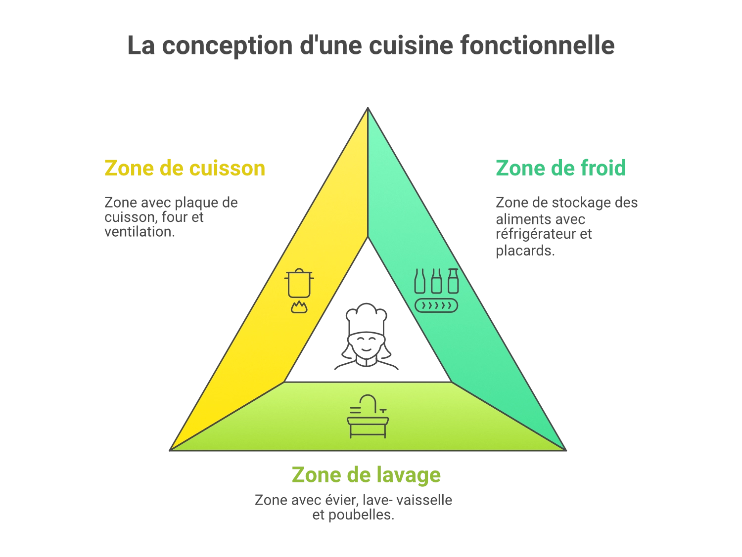Infographie conception de cuisine fonctionnelle
