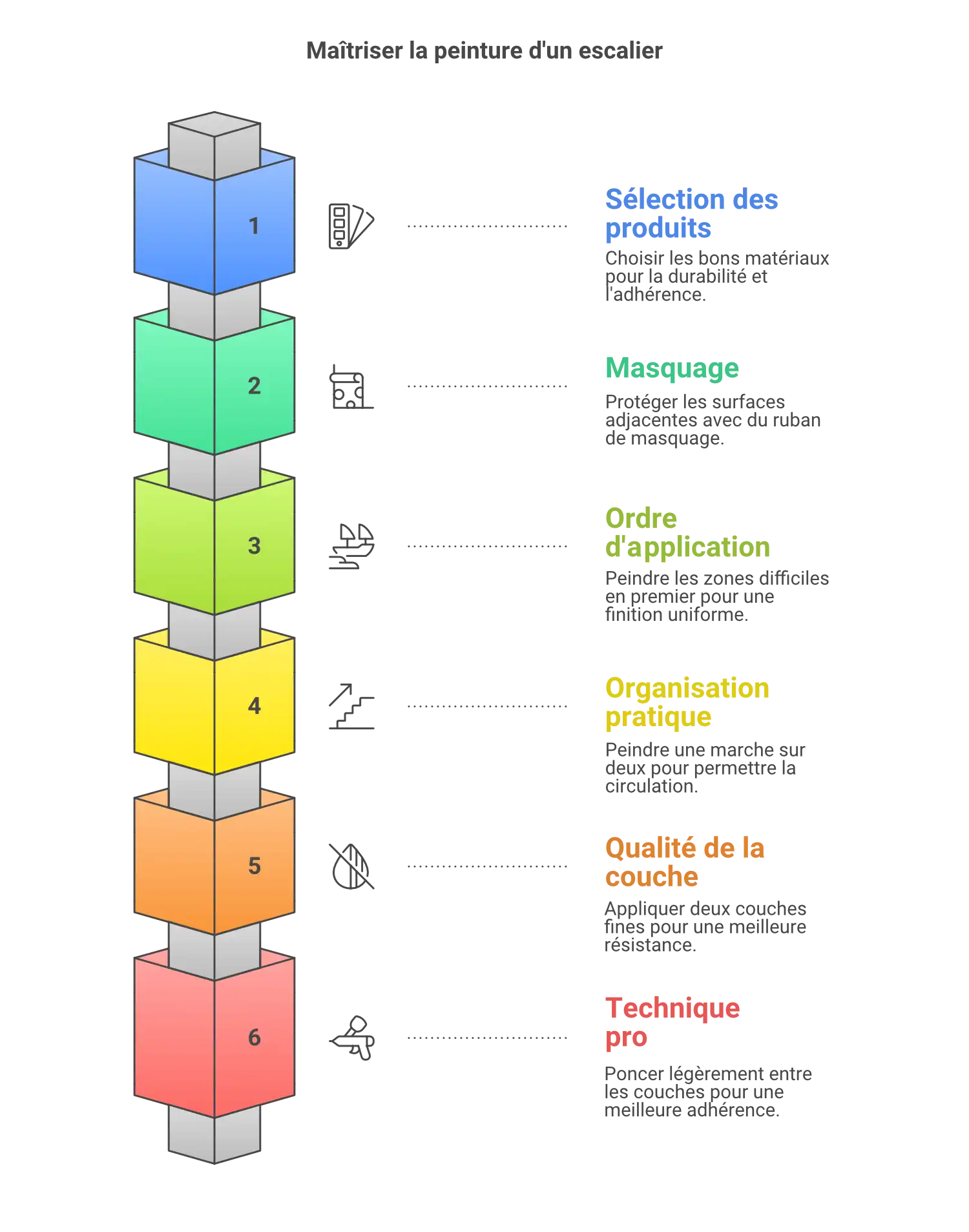Infographie graphique peindre un escalier